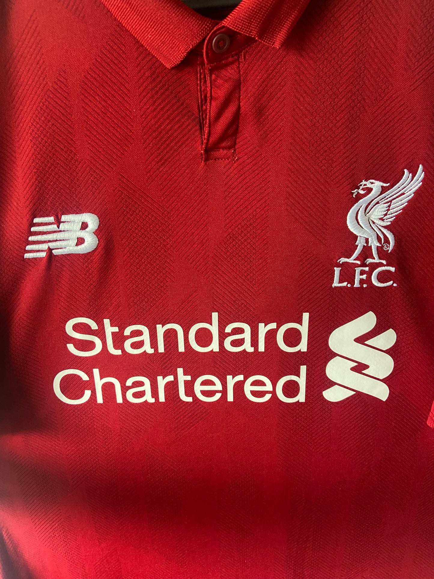 Original Liverpool FC 2018/19 New Balance Home Shirt Size Large