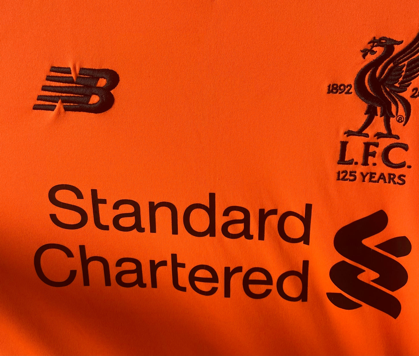 Liverpool FC New Balance 2017/18 125 Years Orange Third Shirt Size Medium