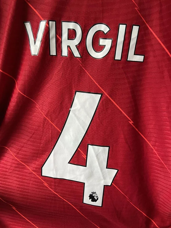 Mens Nike Player Issue Liverpool Home Shirt #Virgil 4 2021/22 Size Medium