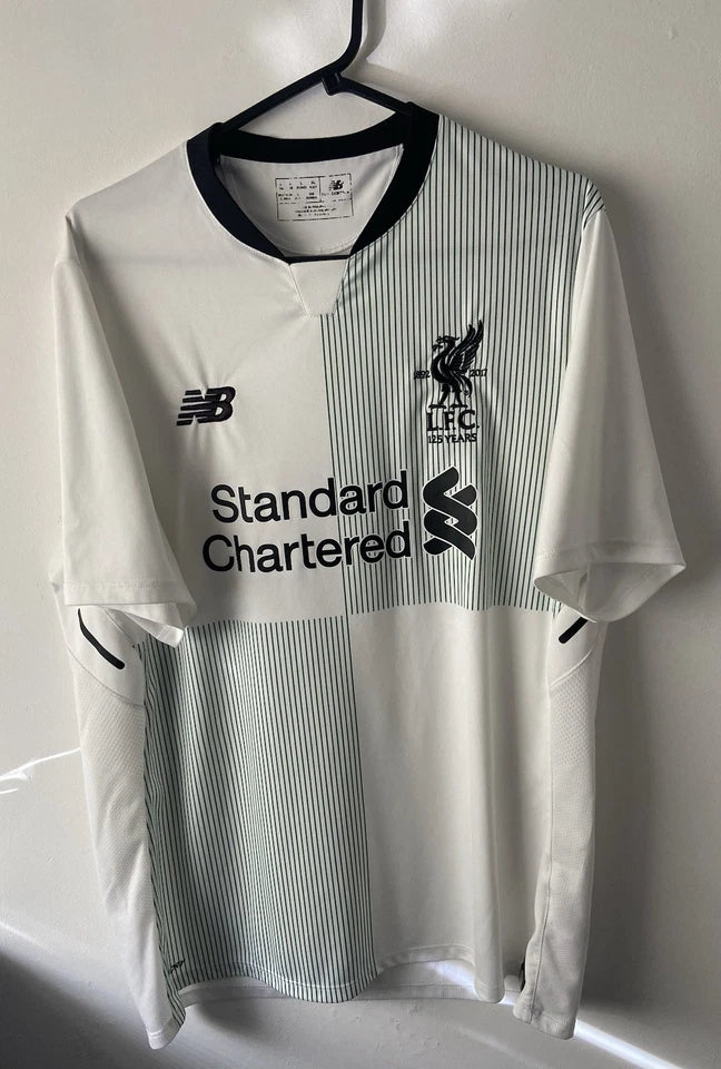 LIVERPOOL AWAY ‘125 YEARS’ 2017/18 FOOTBALL SHIRT SIZE MEDIUM GREEN WHITE