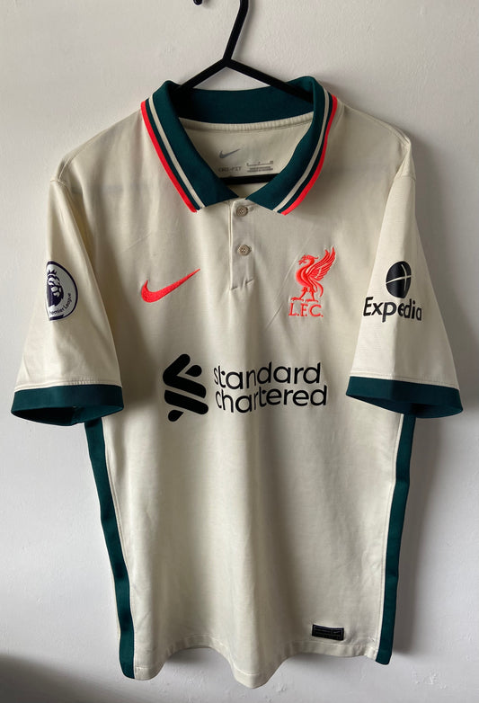 Liverpool FC 21/22 Away Shirt Cream & Green Virgil Van Dijk 4 - Men’s Small