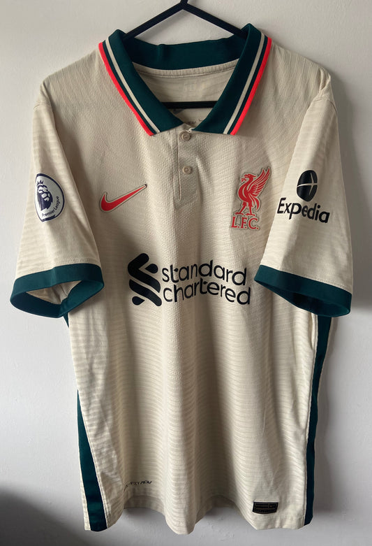 Authentic Liverpool FC 2021/22 Cream Nike Away Football Shirt Men’s Large - player issue quality