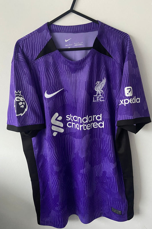 Original Liverpool FC 2023/24 Nike Purple Third Shirt Size Large