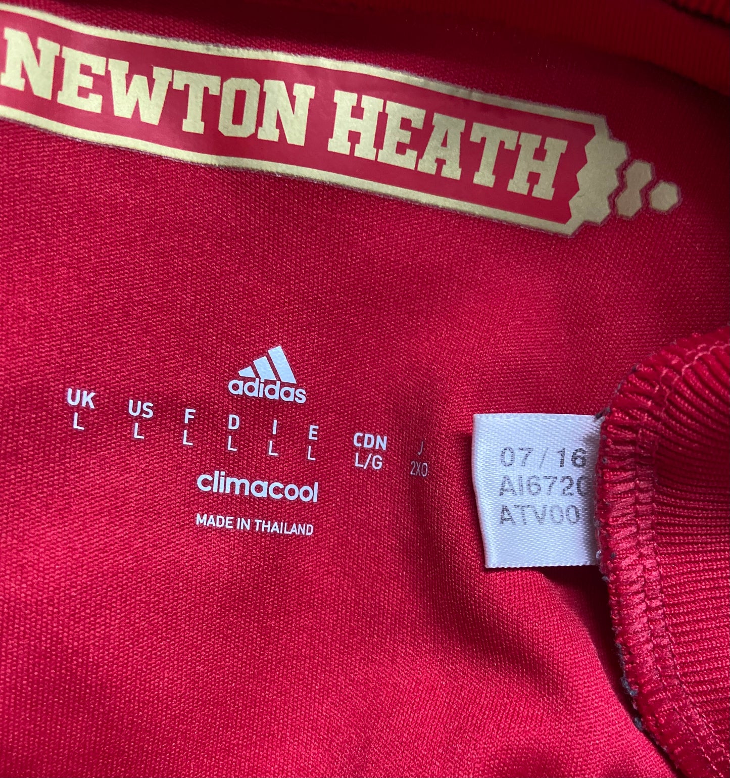 FC Manchester United 2016/17 Adidas Home Football Shirt Size Large