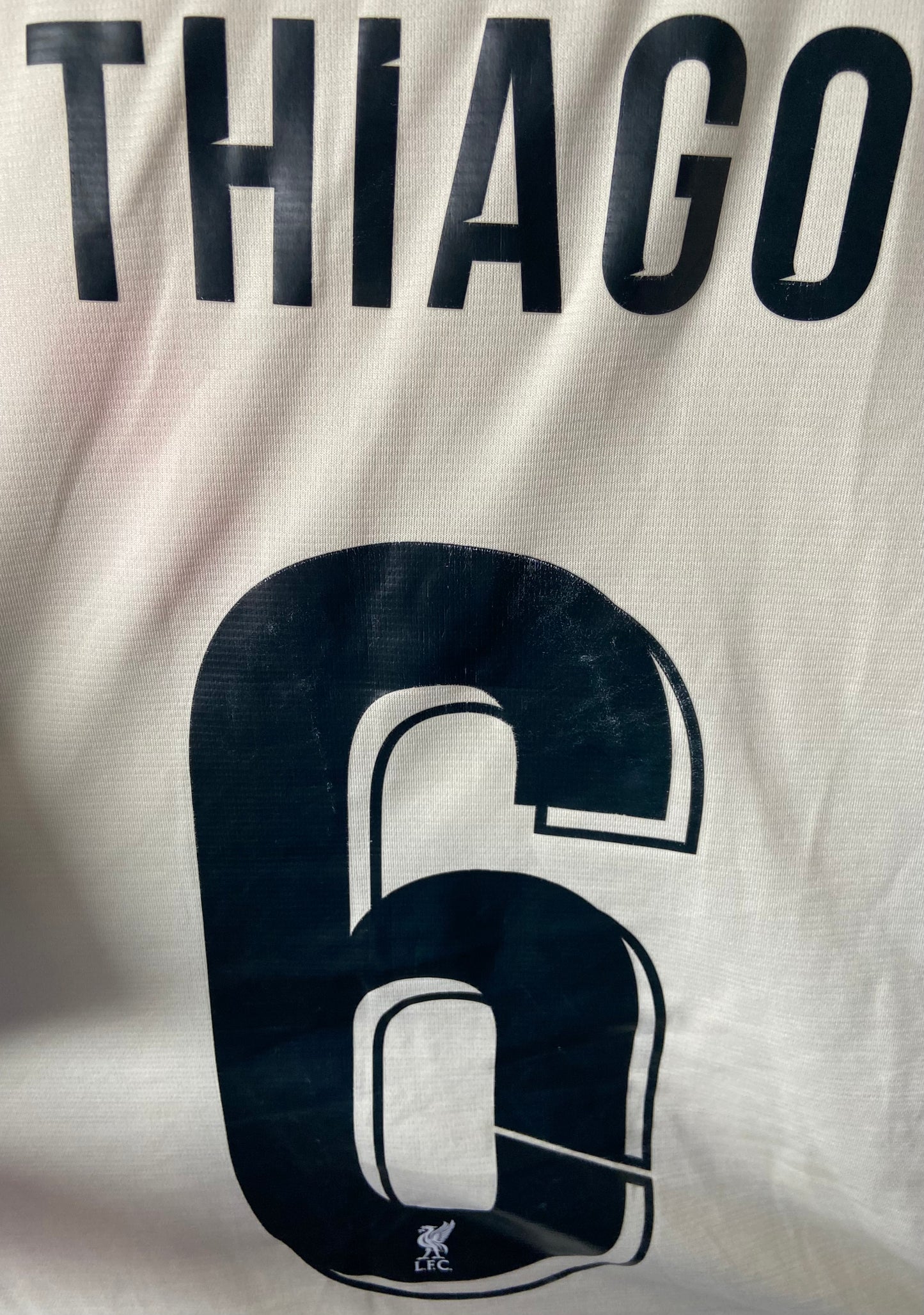 Liverpool FC 21/22 Away Shirt Cream & Green Thiago #6 - Size Large