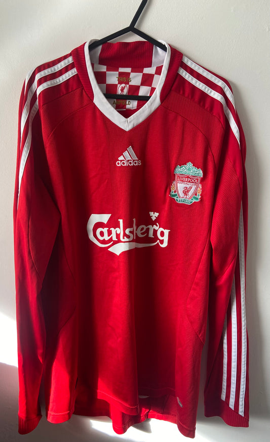 Original FC LIVERPOOL Adidas Long Sleeved Home Shirt 2008-10 Size Medium