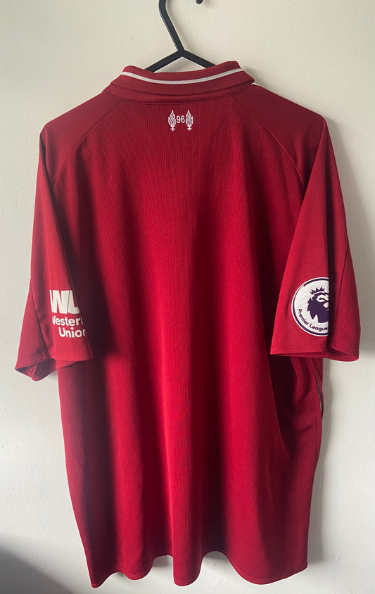 Original Liverpool FC 2018/19 New Balance Home Shirt Size Large