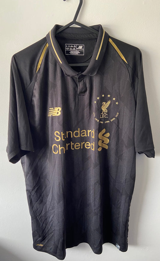 Original Liverpool 2018/19 6 Times European Football Shirt New Balance Size Large