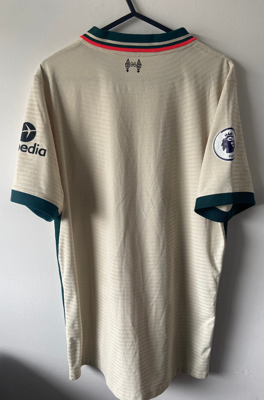 Authentic Liverpool FC 2021/22 Cream Nike Away Football Shirt Men’s Large - player issue quality