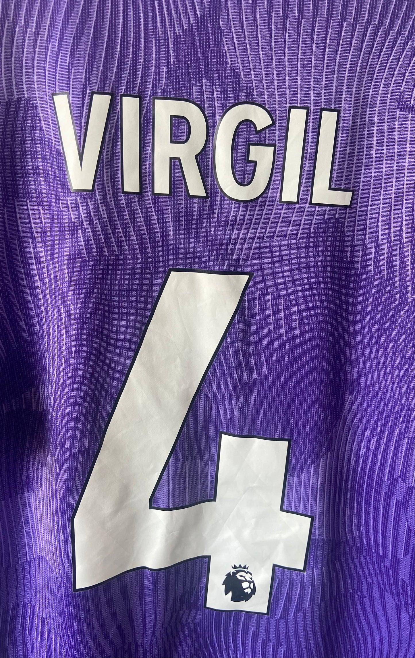 Original Liverpool FC 2023/24 Virgil #4 Nike Purple Third Shirt Size Small