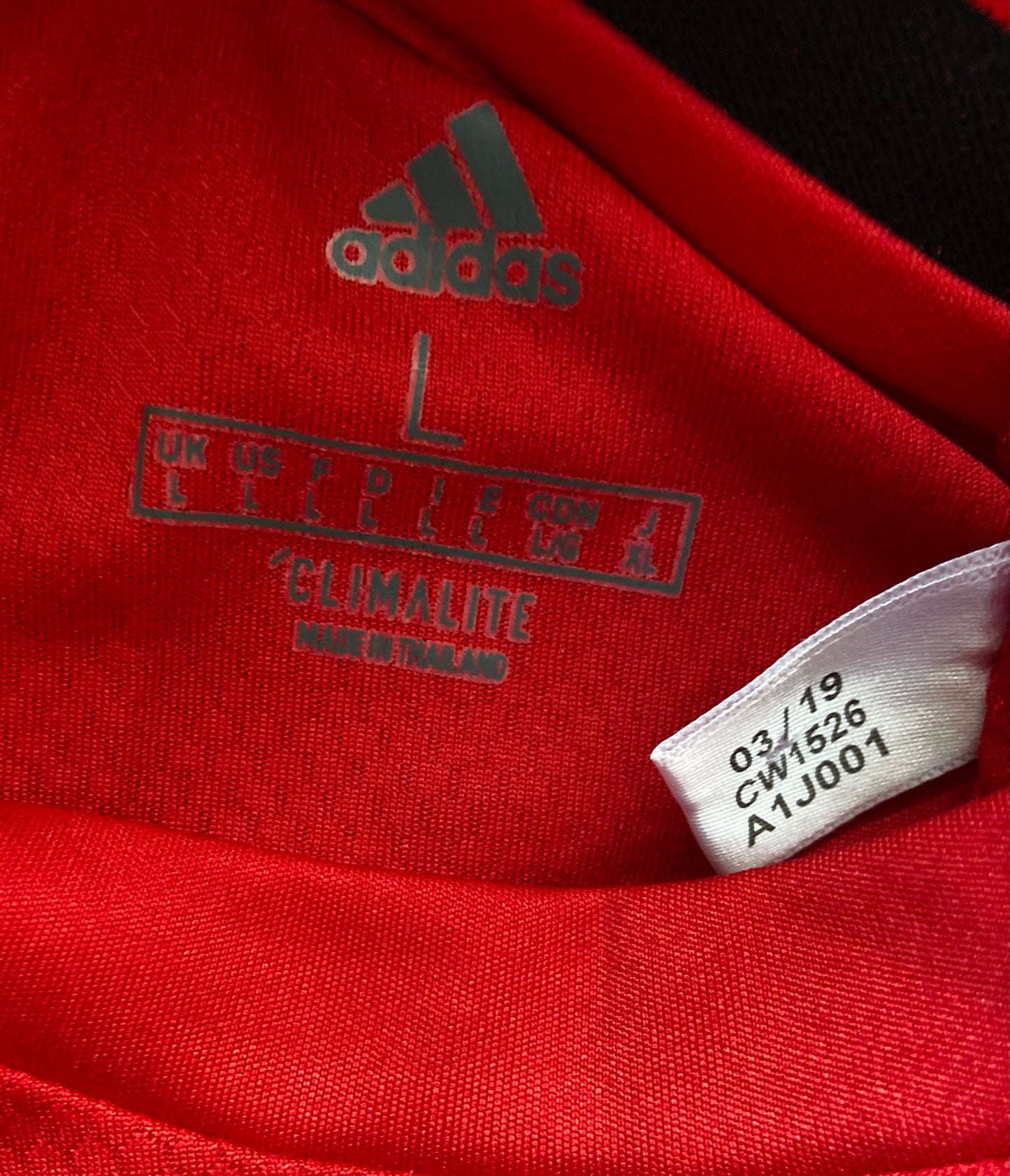 FC Manchester United Adidas 2019/20 Home Football Shirt Adults Large
