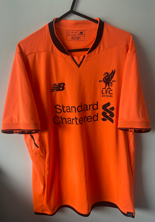 Liverpool FC New Balance 2017/18 125 Years Orange Third Shirt Size Medium
